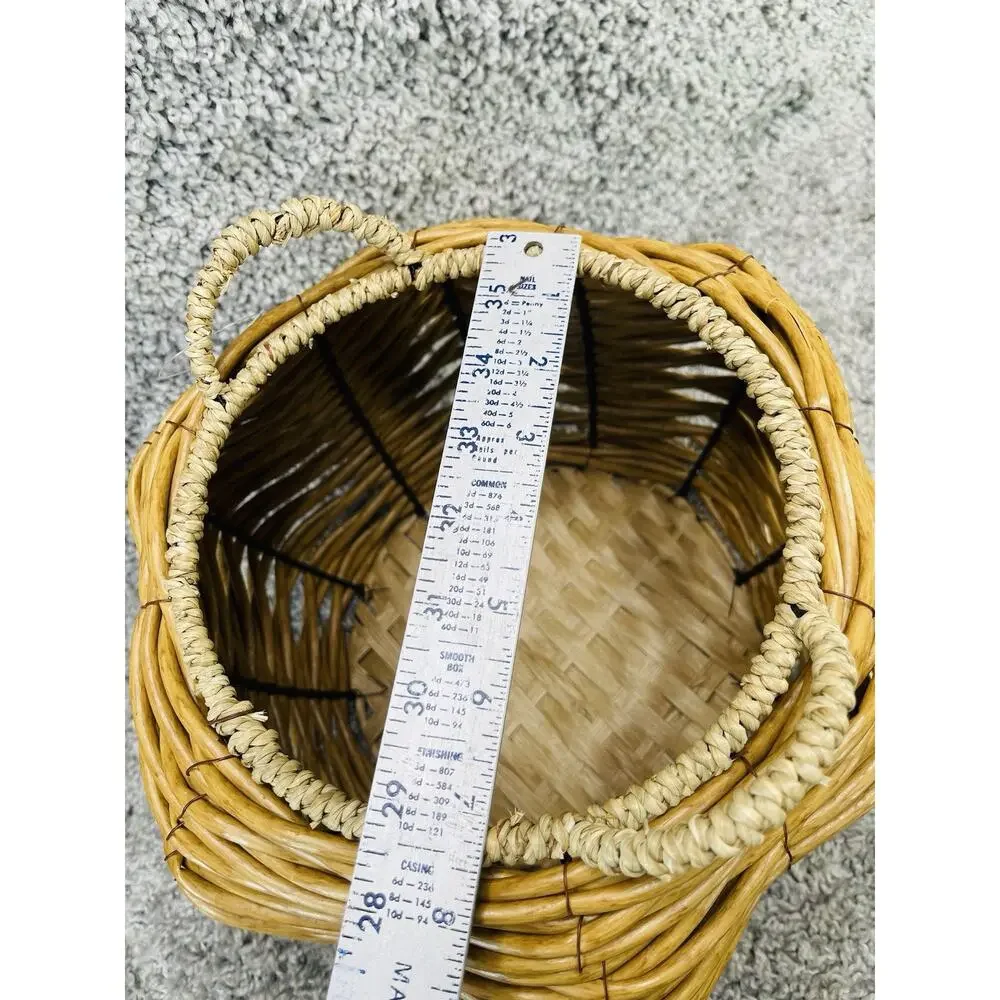 Pumpkin Rattan Basket Rustic American Country Decorative Home Decor New